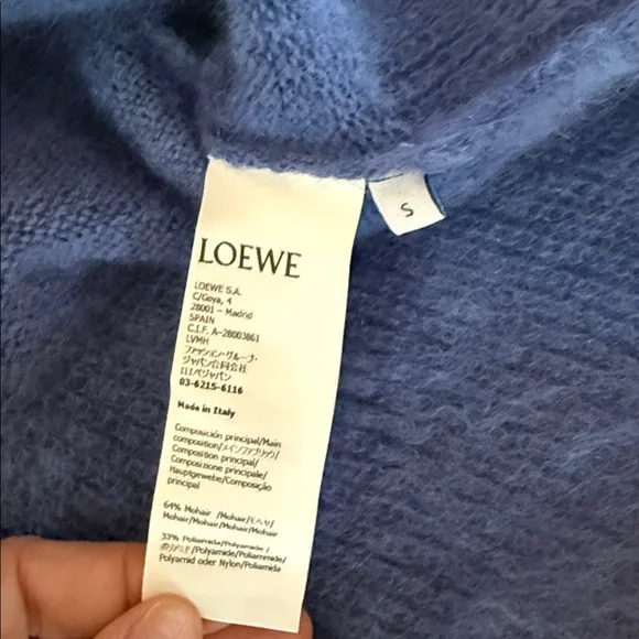 Loewe Mohair Polo Sweater Blue Size S - Picture 13 of 15